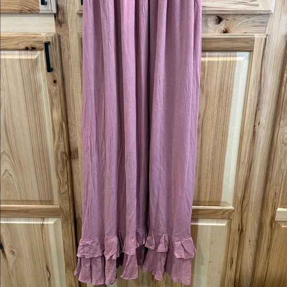 NWT Listicle Dusty Rose Ruffle Lace Victorian Inspired Feminine Maxi Dress Sz L - Picture 4 of 13